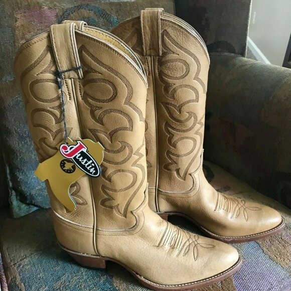 RARE! Justin Rocky Mountain ELK Mens Cowboy Boots 8D - Picture 3 of 8